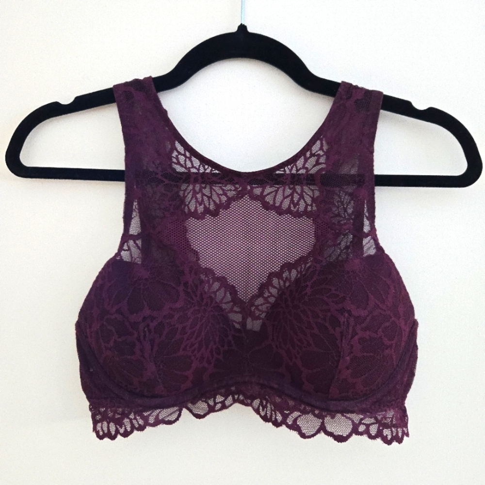 Victoria's Secret Lace & Mesh High Neck Underwire Bralette